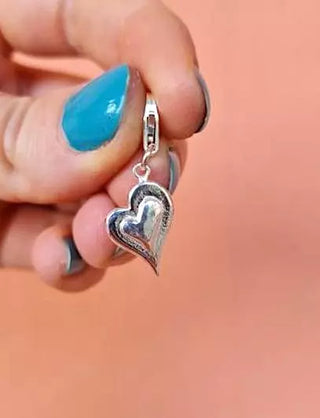 Charm til Armbånd i Sølv Hjerte Charm til Armbånd (28mm)