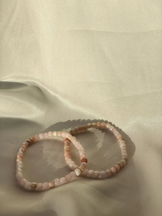 Rosa Opal Armbånd Fasettert
