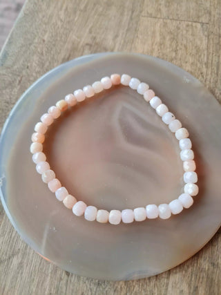 Rosa Opal Armbånd Fasettert
