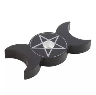 Spell Candle Holder Trippel Måne Sort