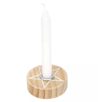 Spell Candle Holder Pentagram Natur
