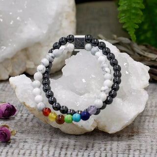 Hvit Howlitt Chakra Magnetarmbånd