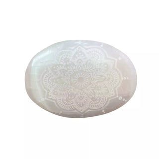 Selenitt Håndstein med Mandala