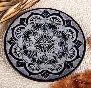 Røkelsesholder Mandala Sort