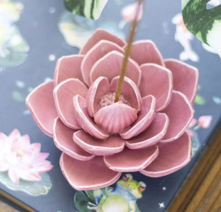 Røkelsesholder Rosa Lotus