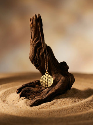 Flower of Life Anheng i Gullbelagt Sølv